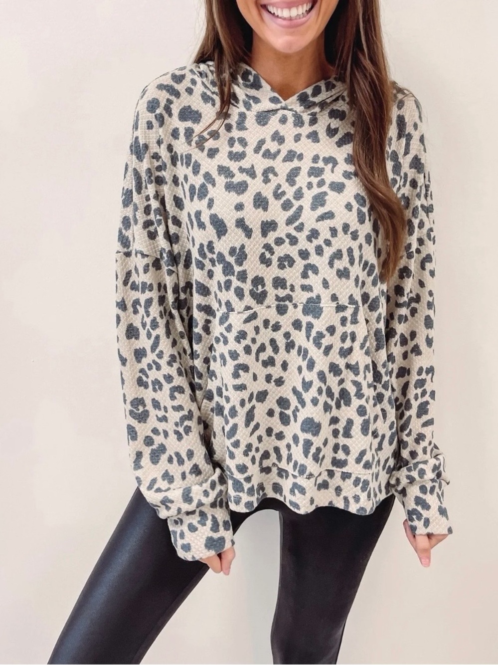 Leopard Print Pullover Hoodie